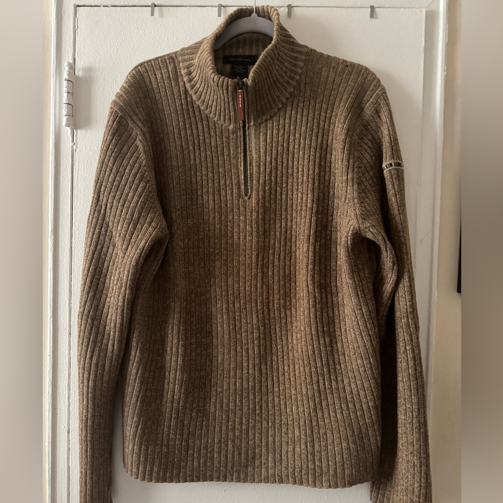 Vintage Calvin Klein Jeans Heavy Beige Knit Sweater